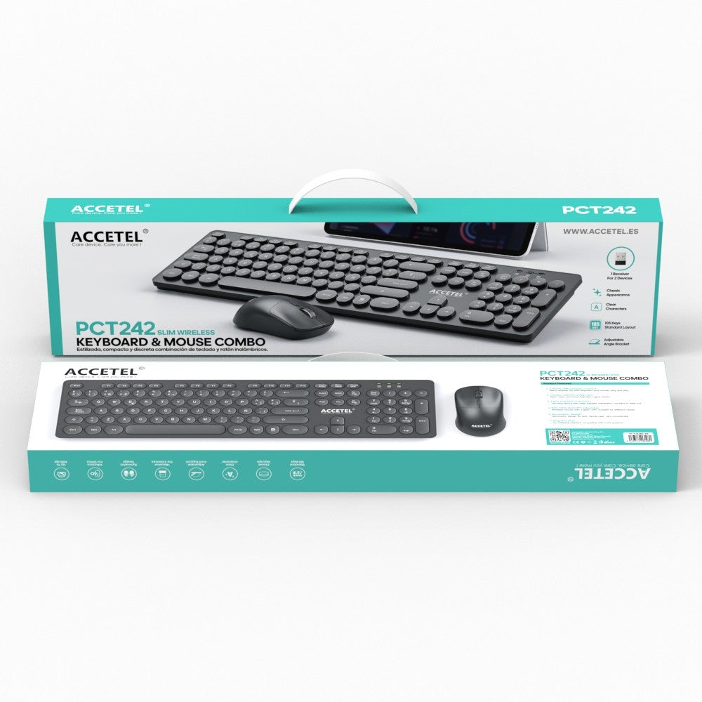 Combo de Teclado e Mouse Sem Fio - Preto (Espanhol)