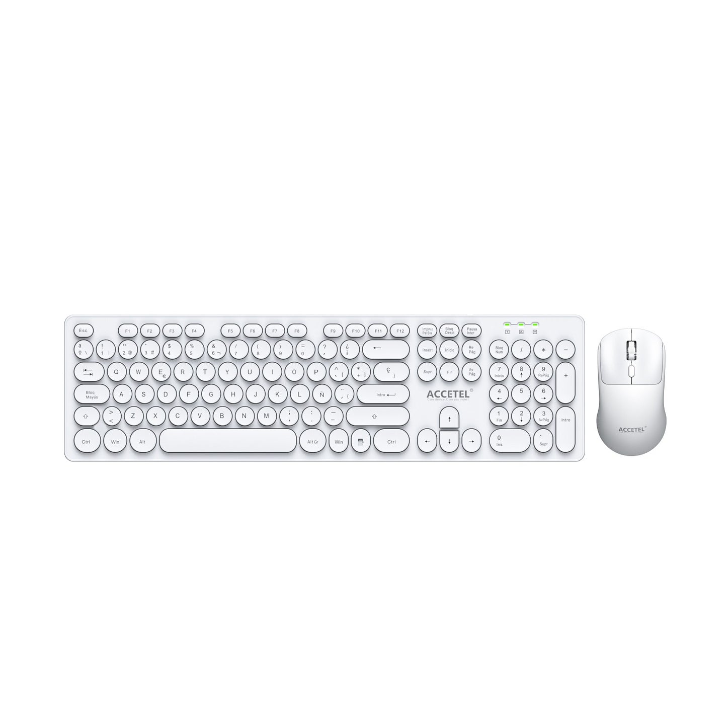 Combo de Teclado e Mouse Sem Fio - Branco (Espanhol)