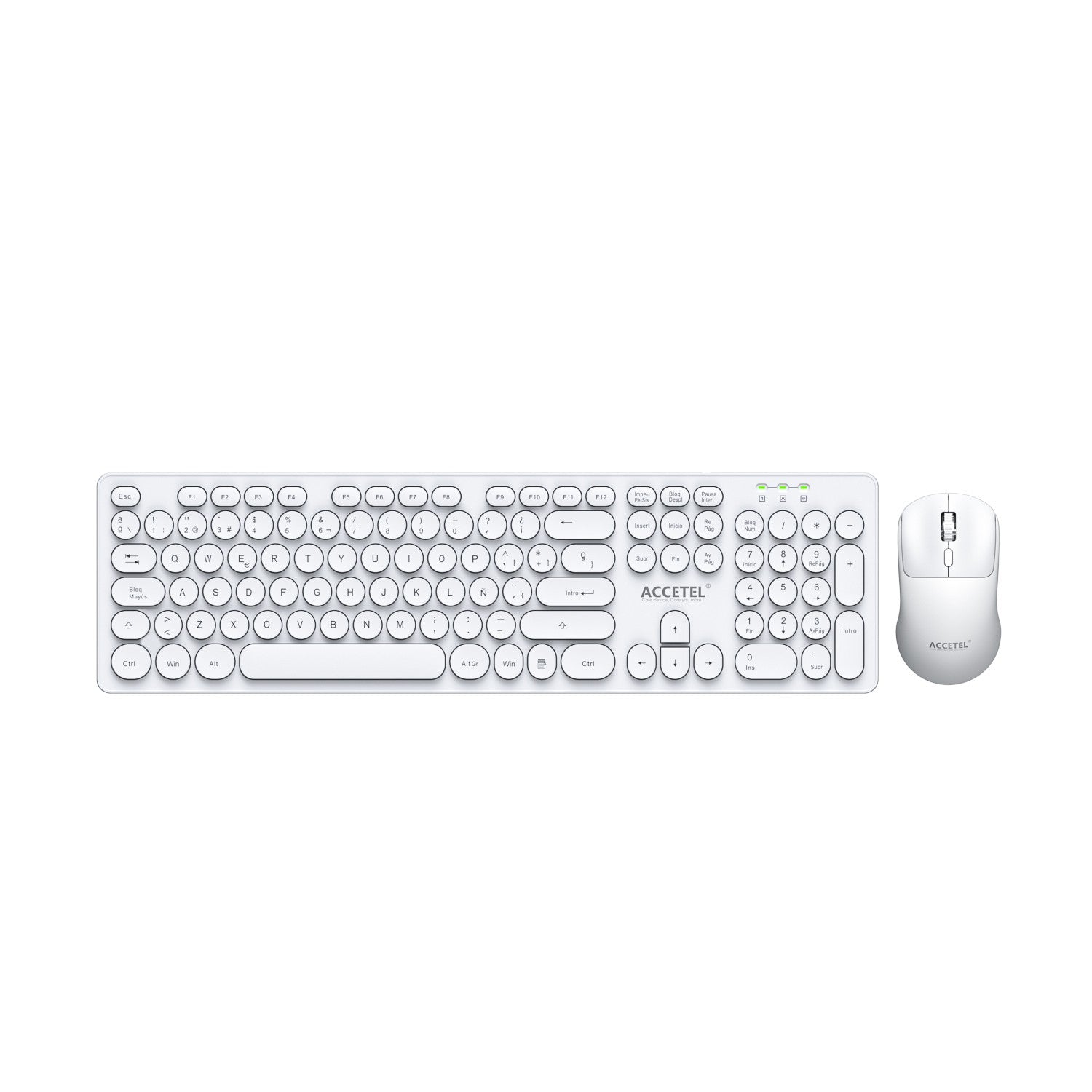 Combo de Teclado e Mouse Sem Fio - Branco (Espanhol)
