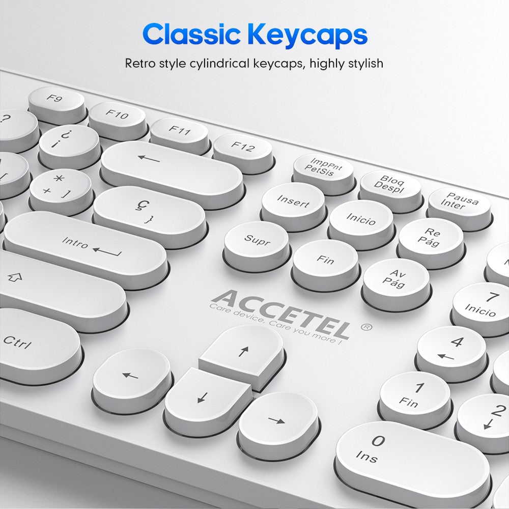 Combo de Teclado e Mouse Sem Fio - Branco (Espanhol)