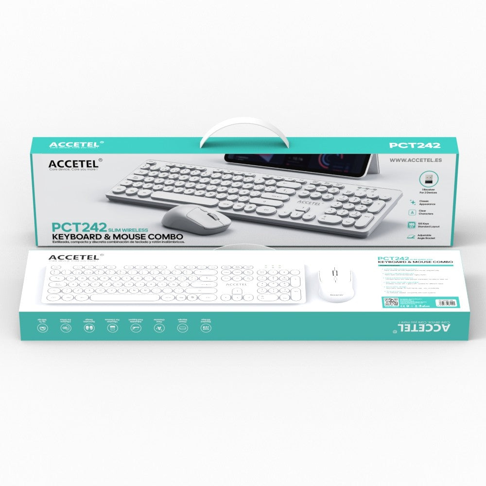 Combo de Teclado e Mouse Sem Fio - Branco (Espanhol)