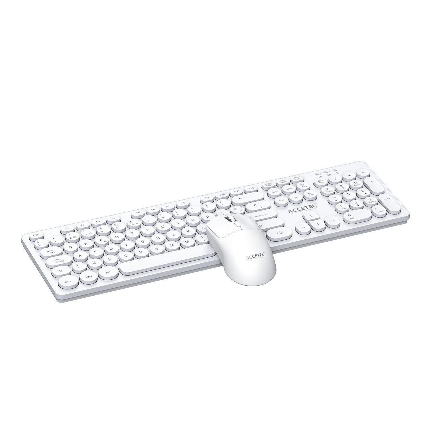 Combo de Teclado e Mouse Sem Fio - Branco (Espanhol)