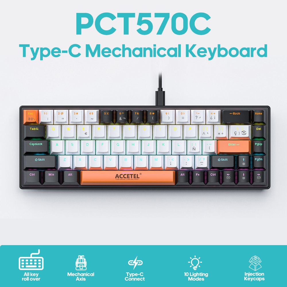 Teclado Mecânico - Branco (Espanhol)