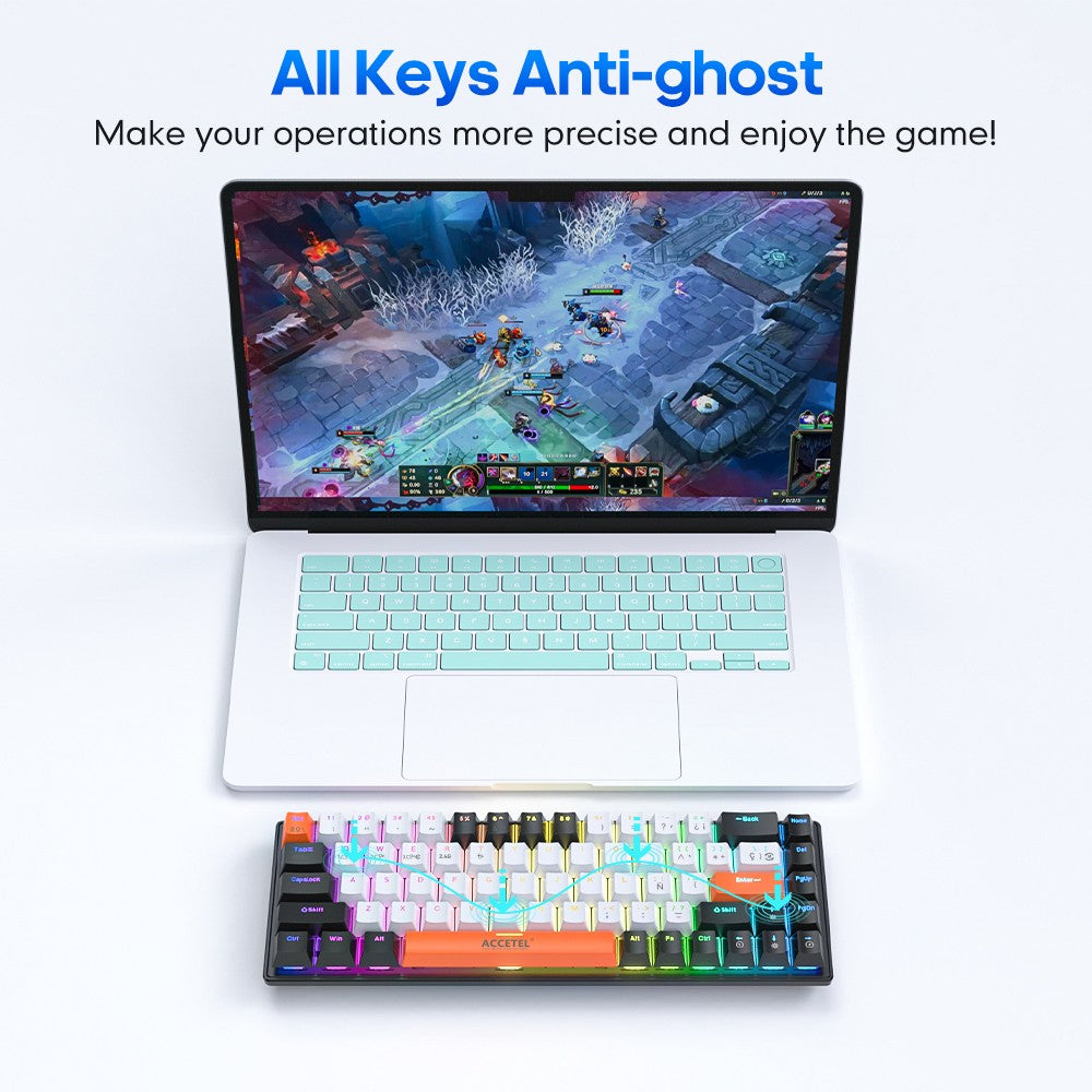 Teclado Mecânico Sem Fio - Branco (Espanhol)