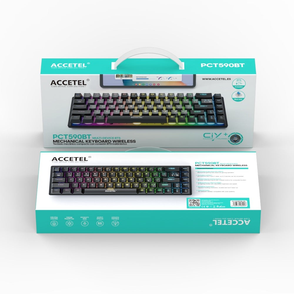 Teclado Mecânico Sem Fio - Preto (Espanhol)