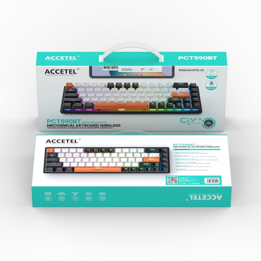 Teclado Mecânico Sem Fio - Branco (Português)