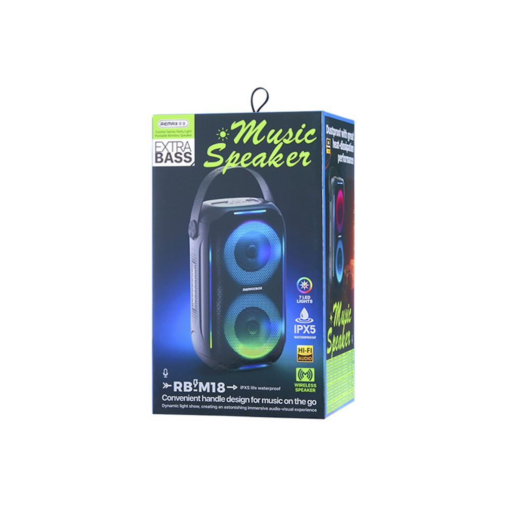 Coluna Portátil Sem Fio com Iluminação Rítmica e Som Potente de 20W - Default Title