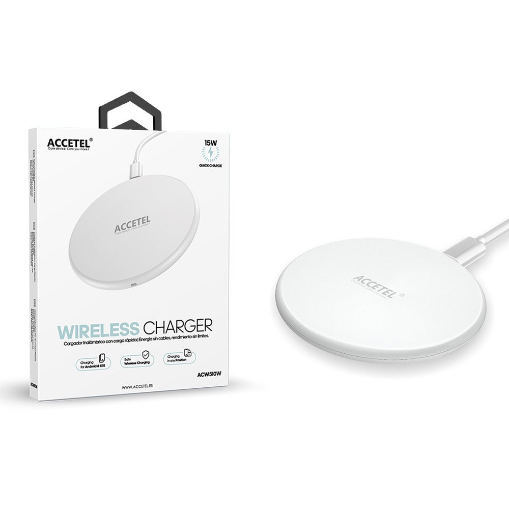 Carregador Sem Fio carga rápida 15W Branco