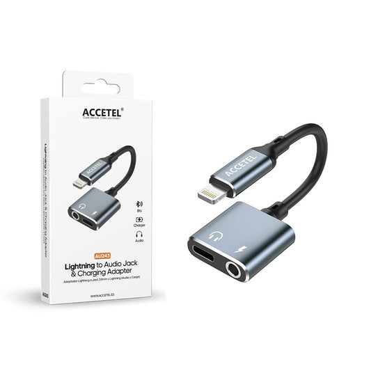 Adaptador Lightning para Jack 3.5mm Áudio e Lightning Carregamento