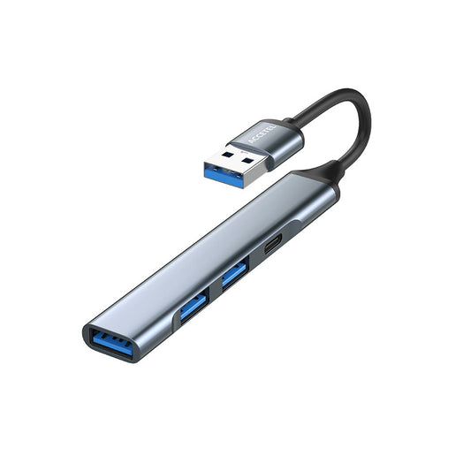 Adaptador HUB 4 em 1 USB-A com 3 portas USB 3.0 + 1 porta USB-C - Default Title
