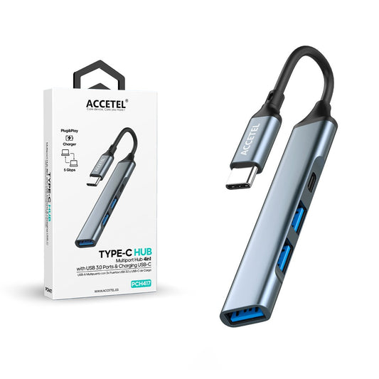 Adaptador HUB 4 em 1 USB-C com 3 Portas USB 3.0 + 1 Porta USB-C