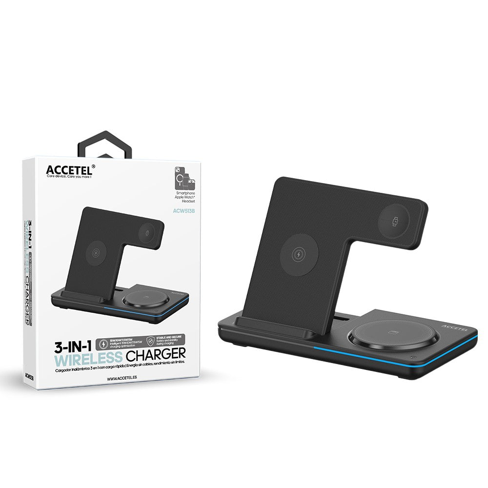 Carregador sem fio 3em1 de 15W
