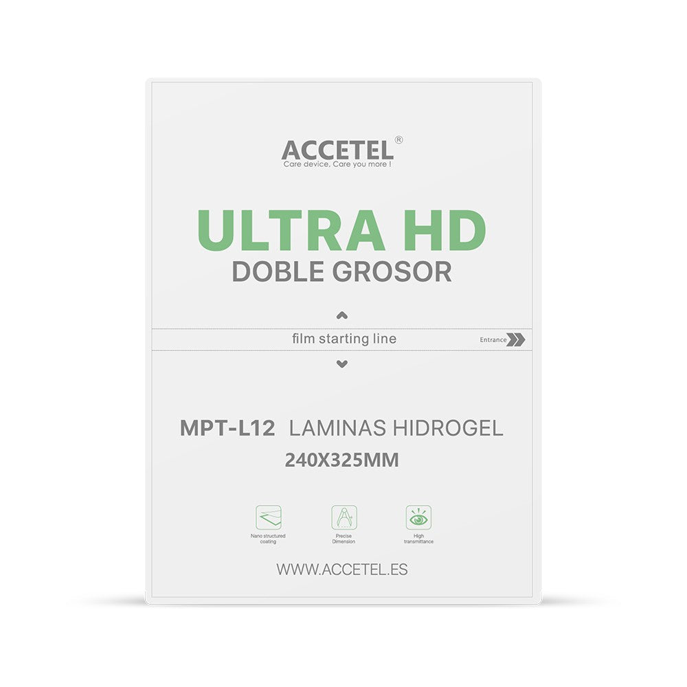 MPT-L12 Películas de Hidrogel para Tablet - Ultra HD Dupla Espessura 240x325mm Pacote com 25Pcs - Default Title