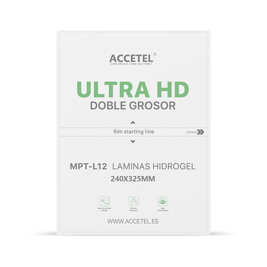 MPT-L12 Películas de Hidrogel para Tablet - Ultra HD Dupla Espessura 240x325mm Pacote com 25Pcs - Default Title