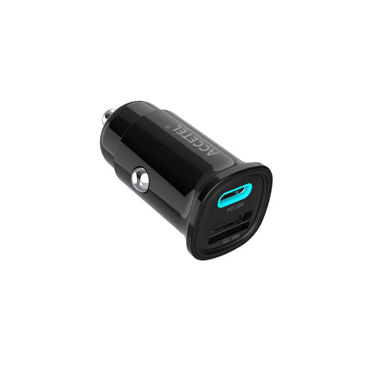 Carregador de Carro de Carga Rápida USB-C PD + USB-A QC Máx. 33W