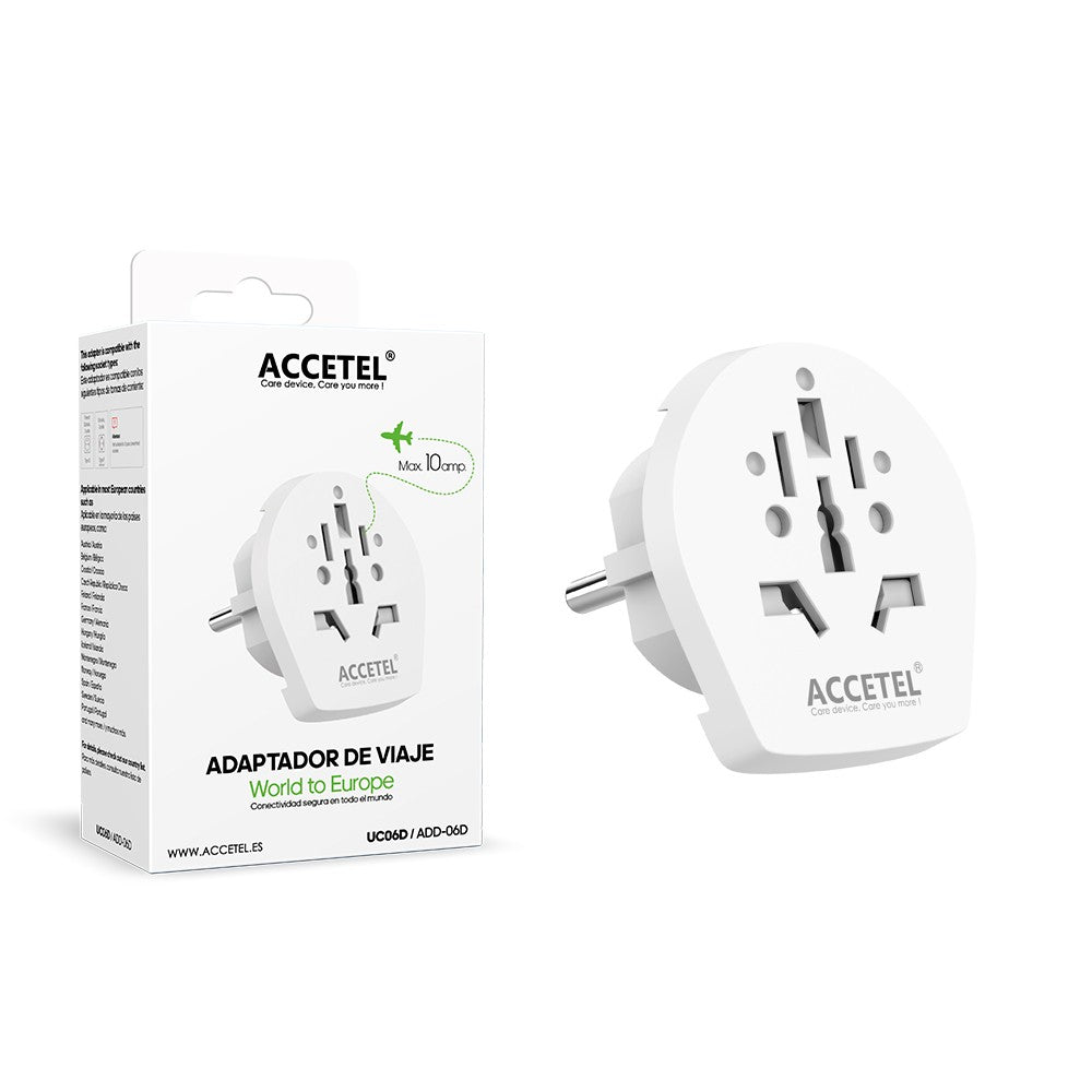 Adaptador de Plugue Múltiplo Mundial UK/AU/US para Plugue Europeu 10A