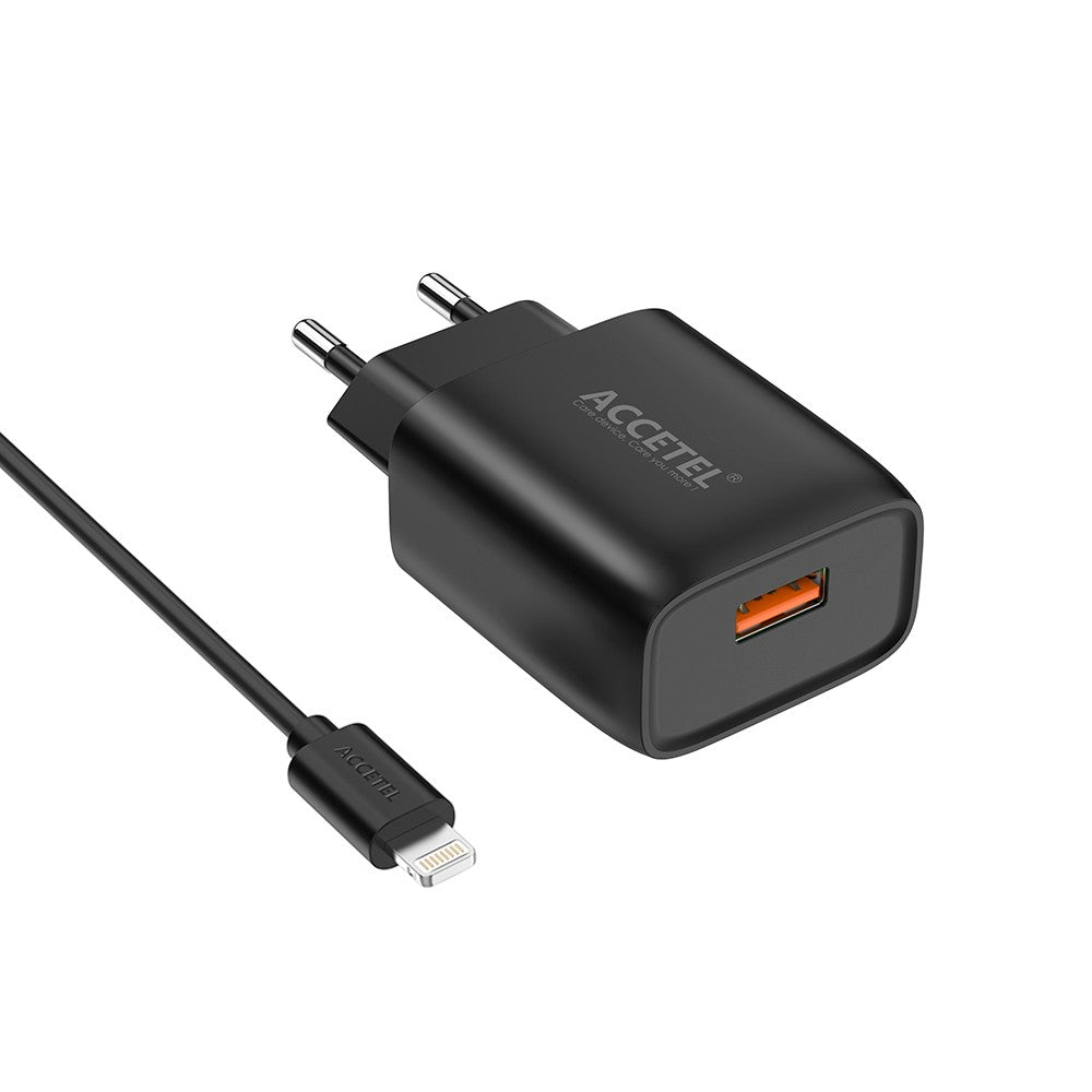 Carregador de Parede QC3.0 18W - Cabo Lightning Preto - Default Title