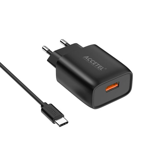 Carregador de Parede QC3.0 18W - Tipo-C Preto - Default Title