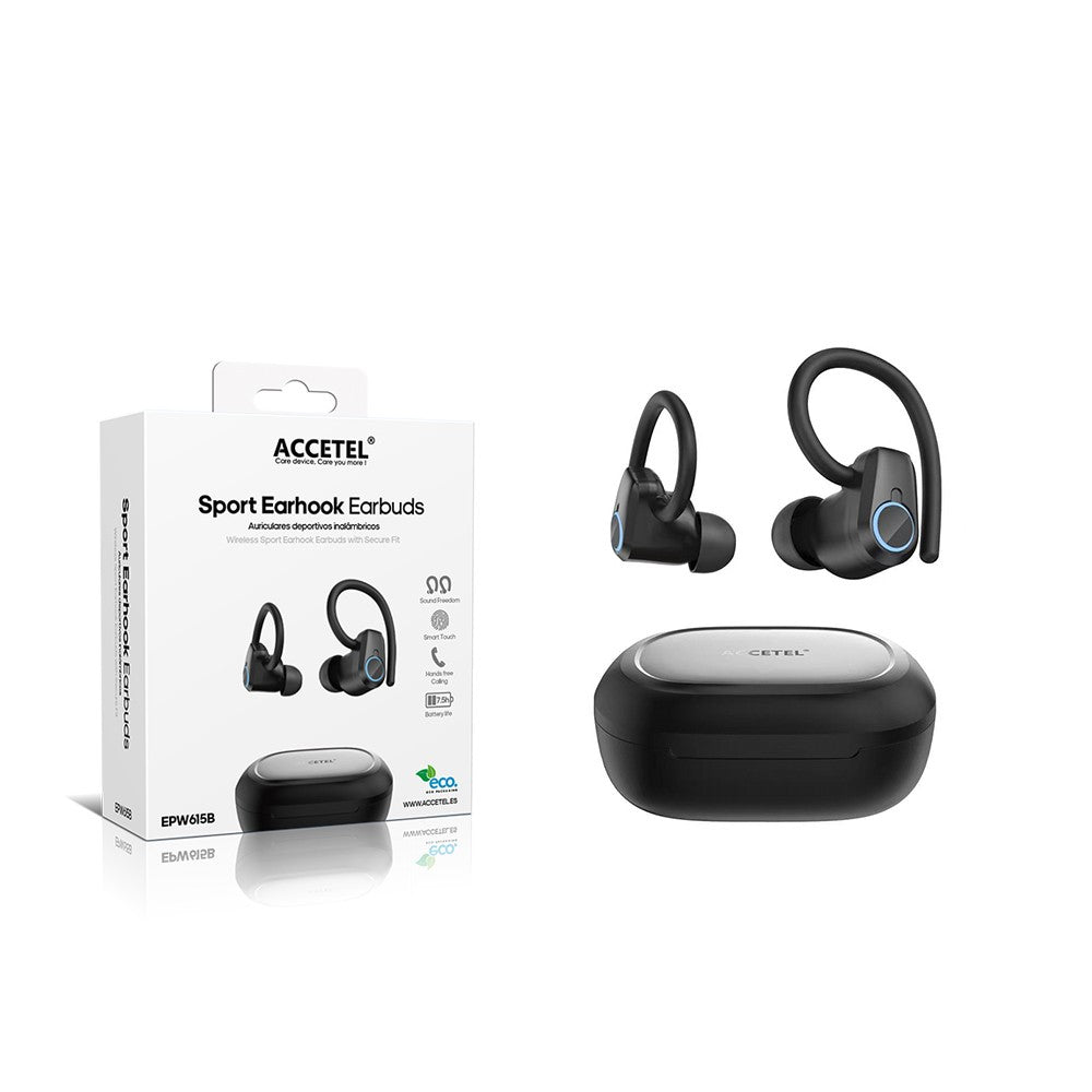 Fone de Ouvido Sem Fio com Gancho de Orelha para Esporte ? Preto