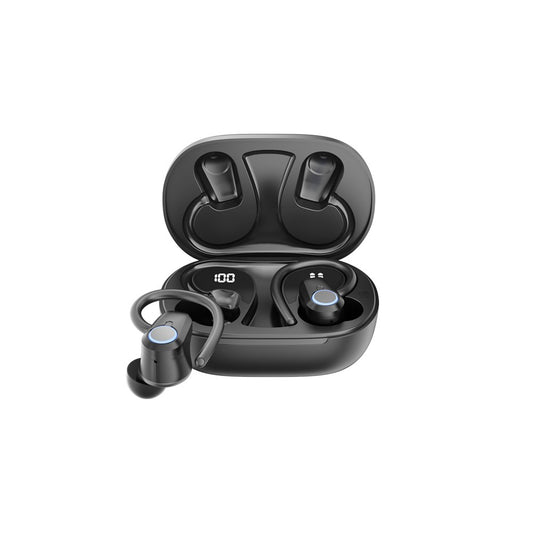 Fone de Ouvido Sem Fio com Gancho de Orelha para Esporte ? Preto