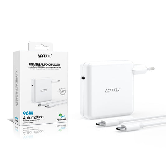 Carregador Portátil USB-C PD 96W Compatível com MacBook Pro/Air