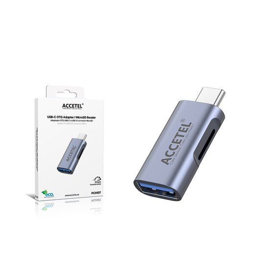 Adaptador OTG USB-C para USB 3.0 com Leitor MicroSD