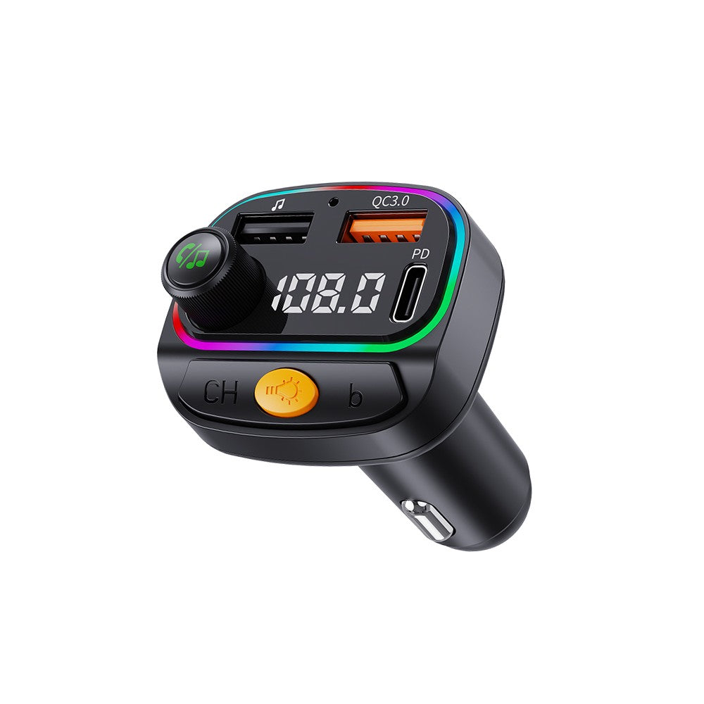 Transmissor FM Bluetooth para Carro com Carregamento Rápido (USB-C + 2 USB-A, 35W Máx.) - Default Title