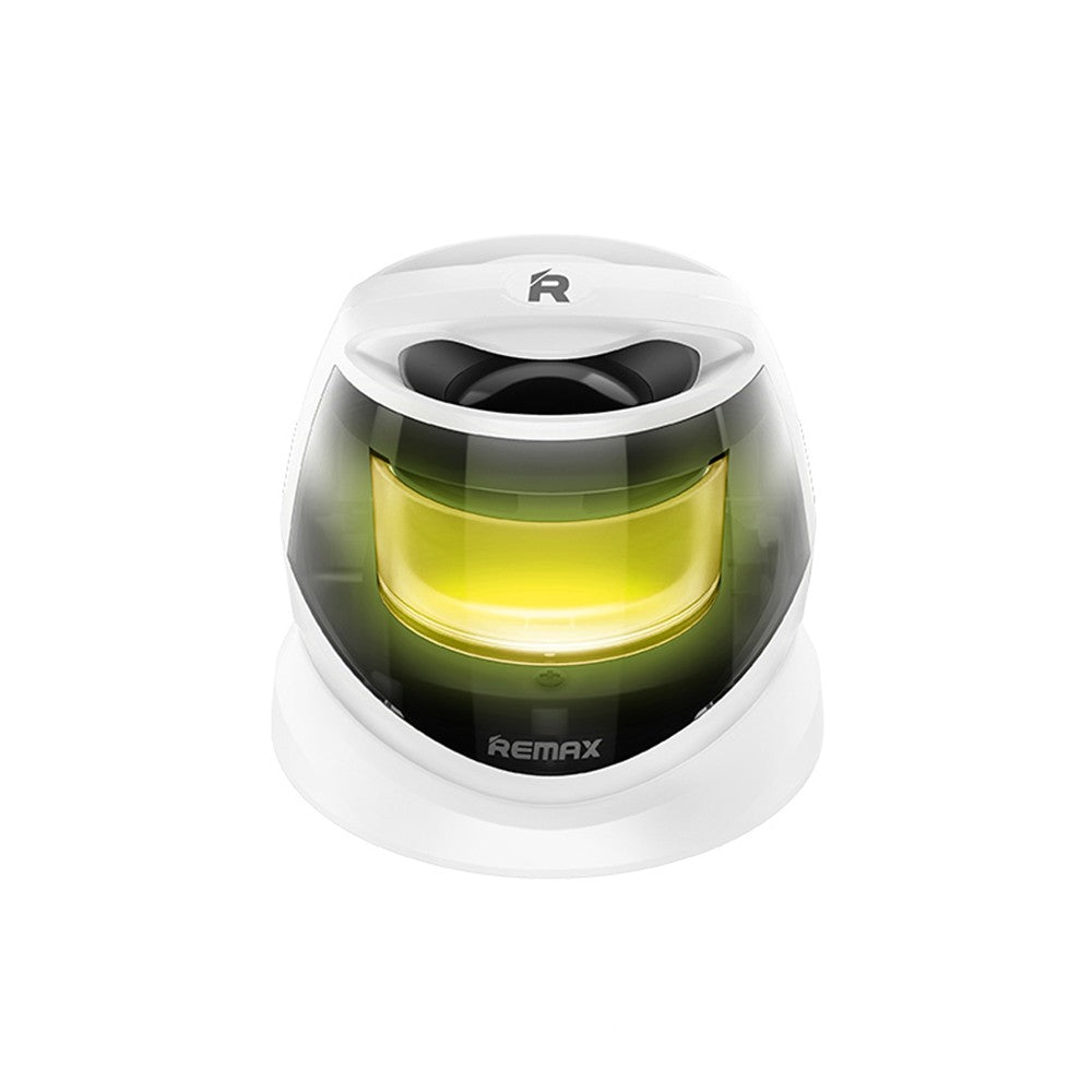 Mini Coluna Portátil Magnética 5W com Luzes RGB e Suporte Integrado - Branco