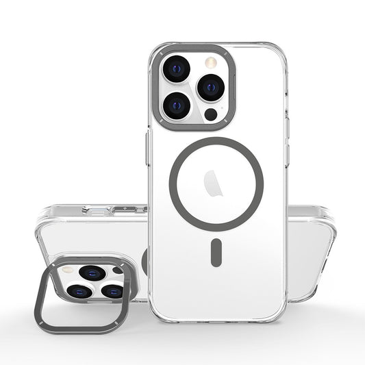 Capa Frame antichoque com aro de alumínio e MagSafe para iPhone 13 Pro / 14 Pro - Cinza