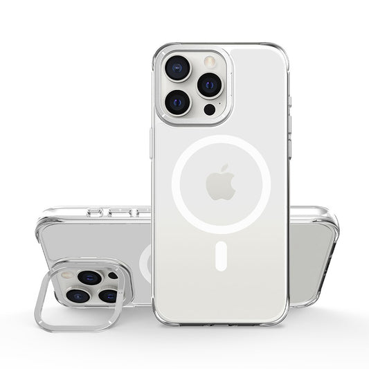 Capa Frame antichoque com aro de alumínio e MagSafe para iPhone 15 Pro Max - Prata