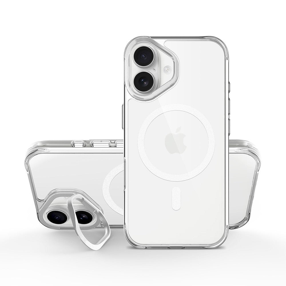 Capa Frame antichoque com aro de alumínio e MagSafe para iPhone 16 - Prata