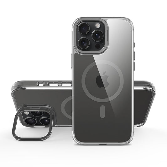 Capa Frame antichoque com aro de alumínio e MagSafe para iPhone 16 Pro - Cinza