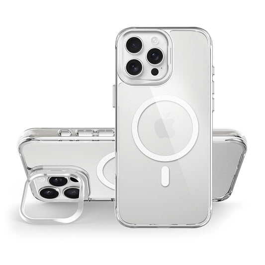Capa Frame antichoque com aro de alumínio e MagSafe para iPhone 16 Pro Max - Prata