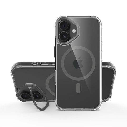 Capa Frame antichoque com aro de alumínio e MagSafe para iPhone 16 Plus - Cinza