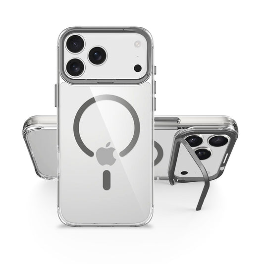 Capa Frame antichoque com aro de alumínio e MagSafe para iPhone 17 Pro Max - Cinza