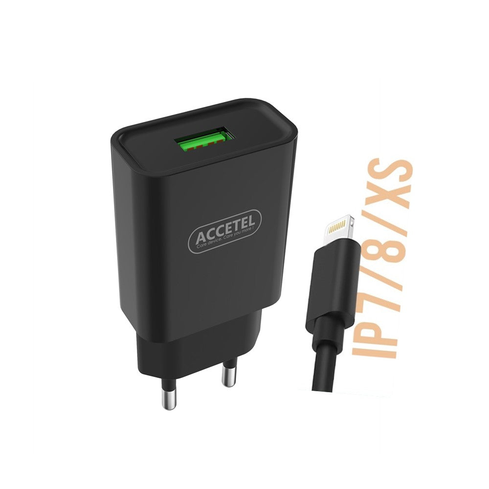 Carregador de Parede 2.1A - Cabo Lightning Preto