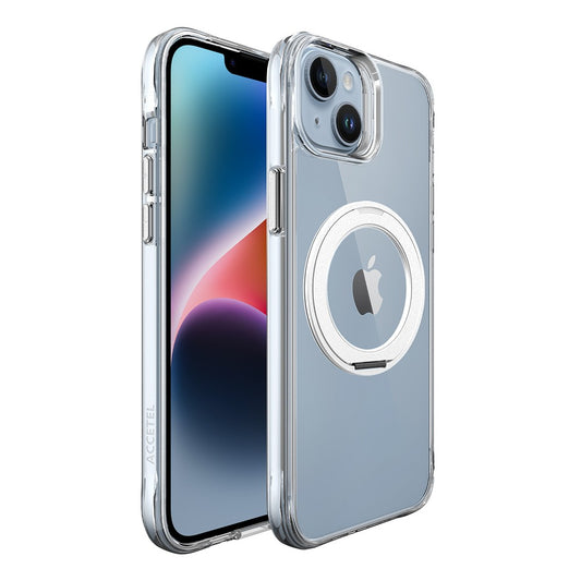 Capa Orbit MagSafe com Aro Rotativo para iPhone 14 Plus / 15 Plus - Prata