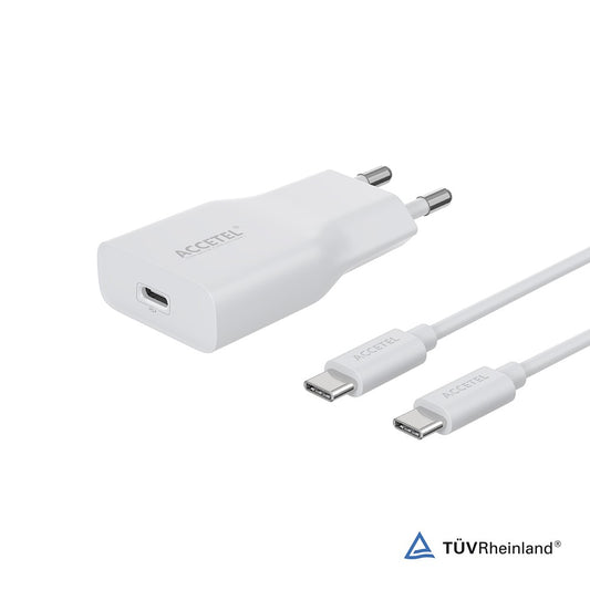 Carregador de Parede UltraSlim de Carga Rápida PD 20W - Cabo USB-C para USB-C - Default Title