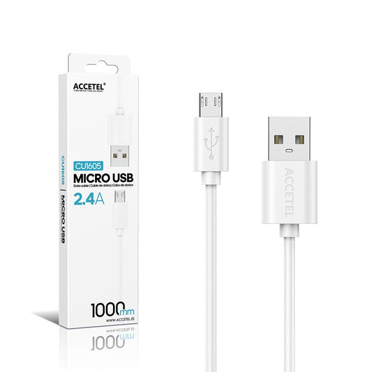 Cabo de Dados 2.4A - Micro USB (1M) Branco