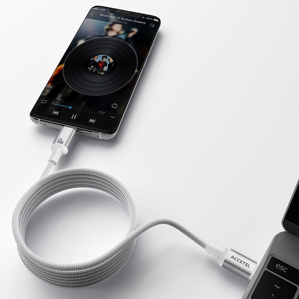 Cabo Magnético Enrolável USB-C para USB-C 60W ? 1 Metro