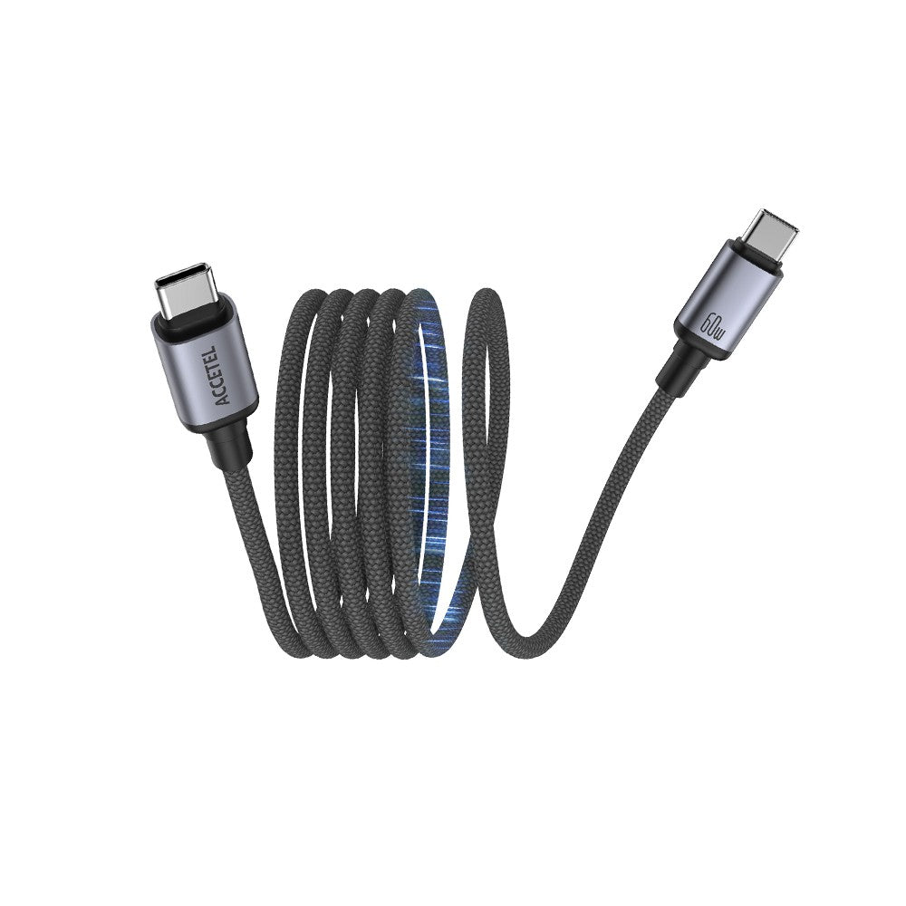 Cabo Magnético Enrolável USB-C para USB-C 60W ? 1 Metro