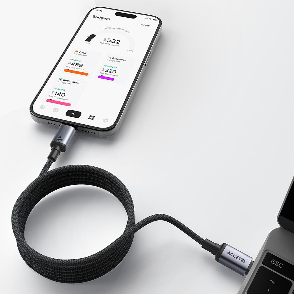 Cabo Magnético Enrolável USB-C para Lightning 30W ? 1 Metro - Default Title