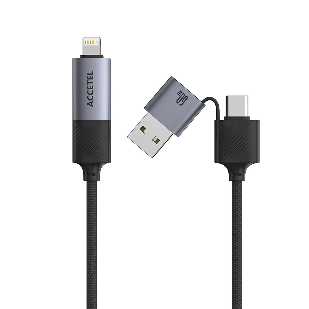 Cabo Multiconector 4 em 1 com Adaptador Integrado Max 60W ? 1.2 Metros