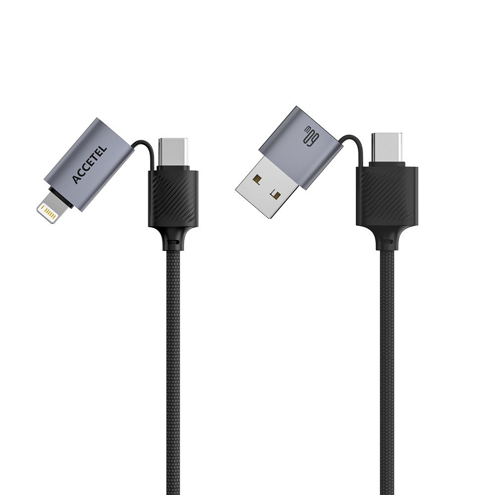 Cabo Multiconector 4 em 1 com Adaptador Integrado Max 60W ? 1.2 Metros