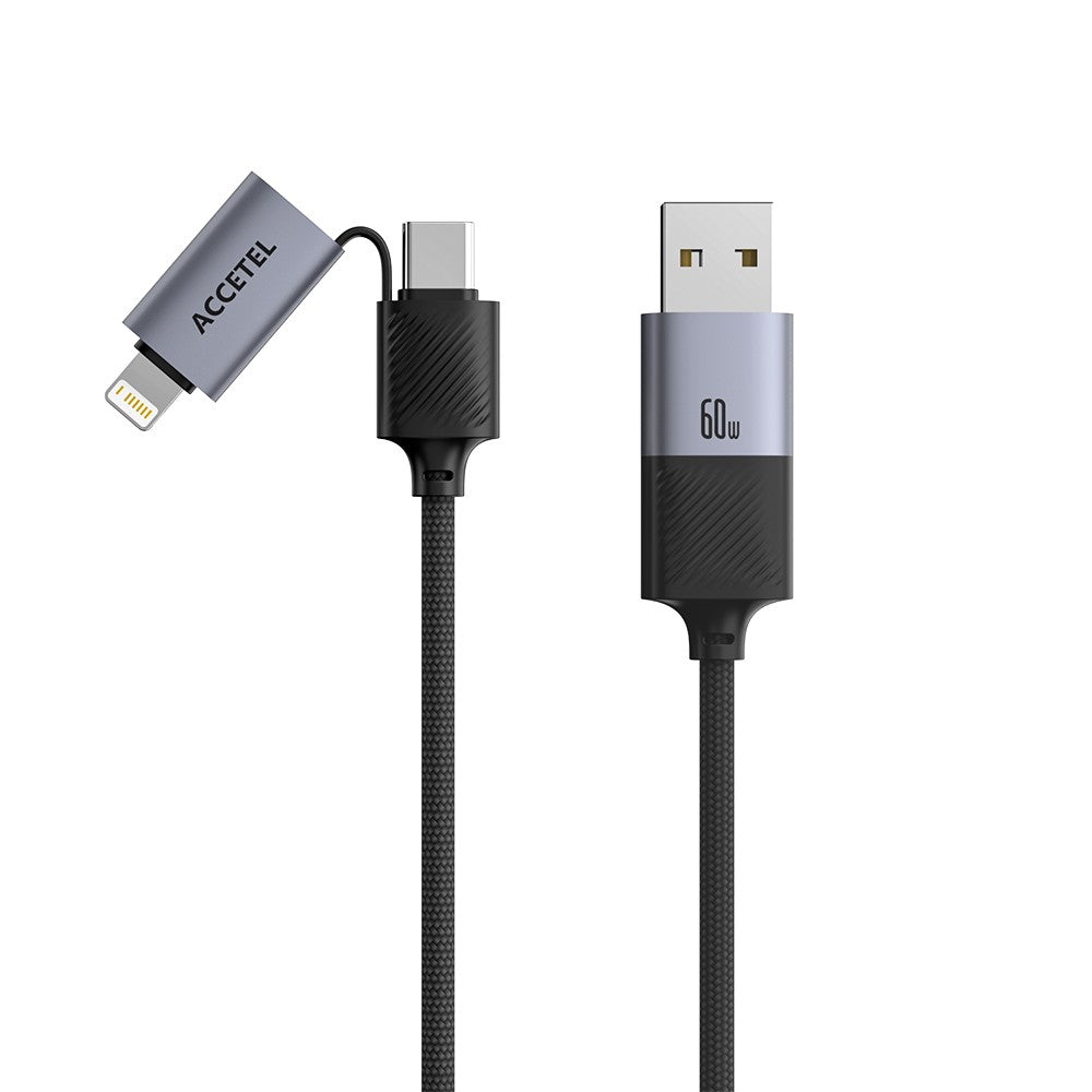 Cabo Multiconector 4 em 1 com Adaptador Integrado Max 60W ? 1.2 Metros