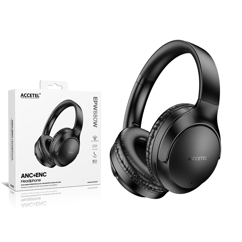Fones de Ouvido sem Fio ANC+ENC com Cancelamento Ativo de Ruído e Microfone ? Preto