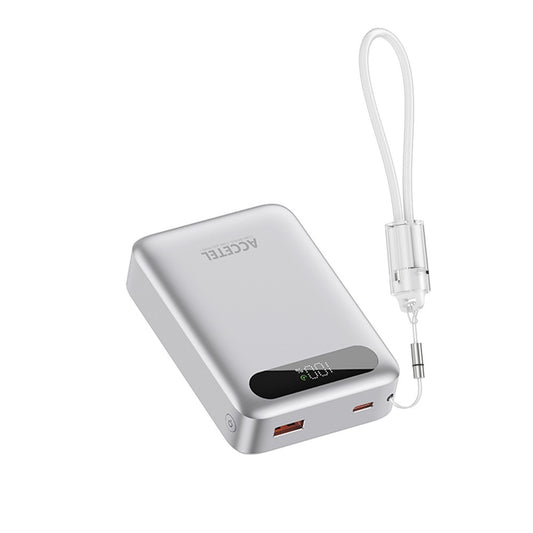 Bateria Externa de Carga Rápida 20000mAh 22,5W PD+QC3.0 com Tela Digital e Cabo USB-C Integrado