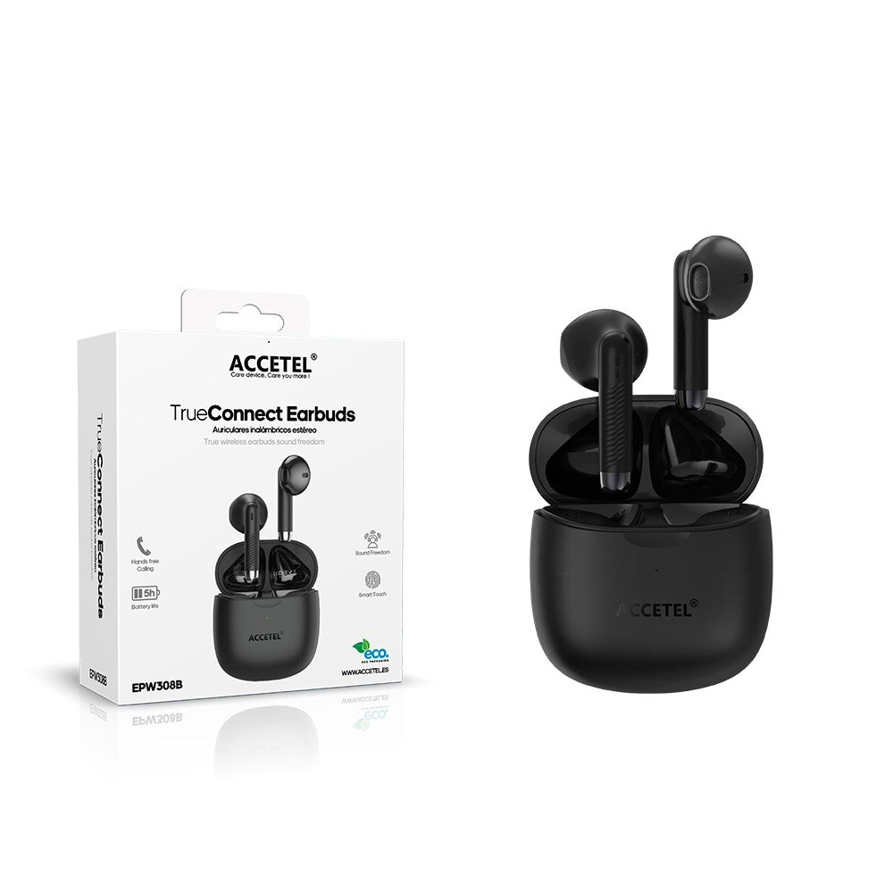 Auscultadores TWS Sem Fio Duplo Earpod Touch Preto - Default Title