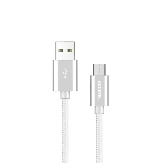 Cabo de Dados Nylon 2.4A -Micro USB Prata - Default Title
