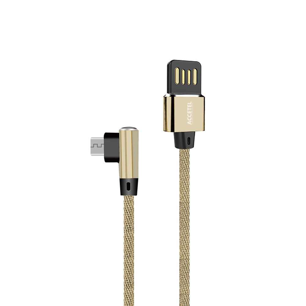 Cabo de Dados L Nylon 2.1A - Micro USB Dourado - Default Title